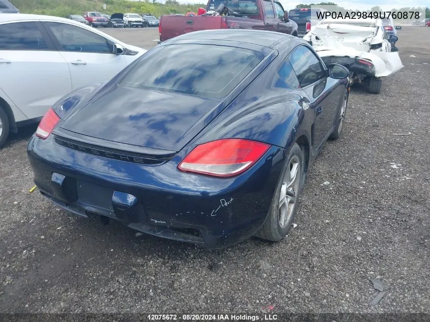 2009 Porsche Cayman VIN: WP0AA29849U760878 Lot: 12075672