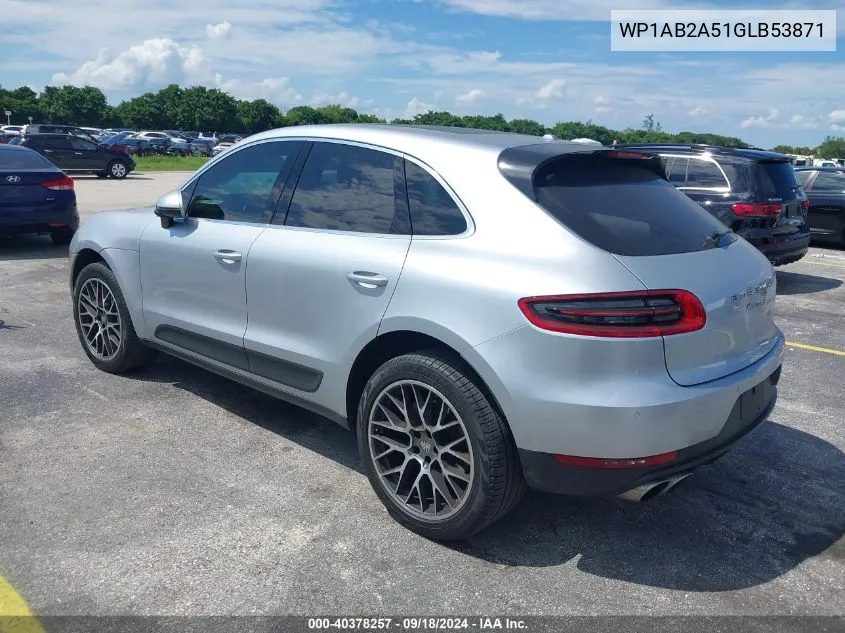 2016 Porsche Macan S VIN: WP1AB2A51GLB53871 Lot: 40378257