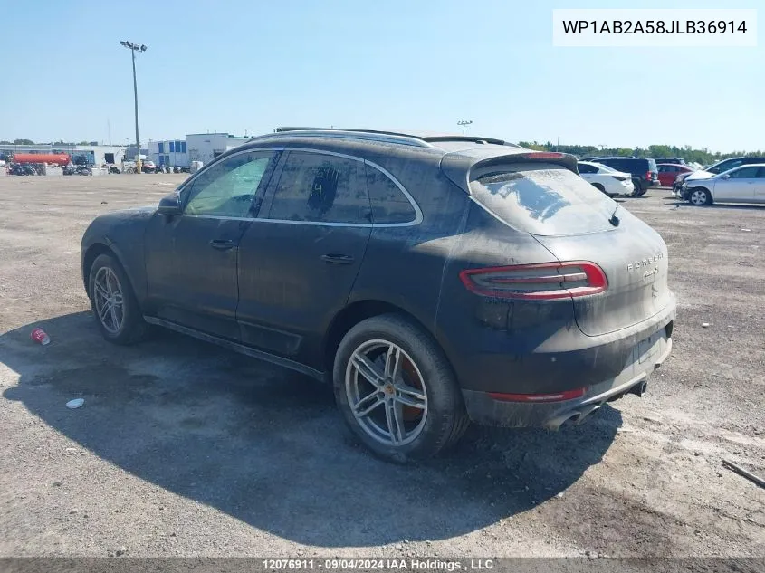 2018 Porsche Macan VIN: WP1AB2A58JLB36914 Lot: 12076911