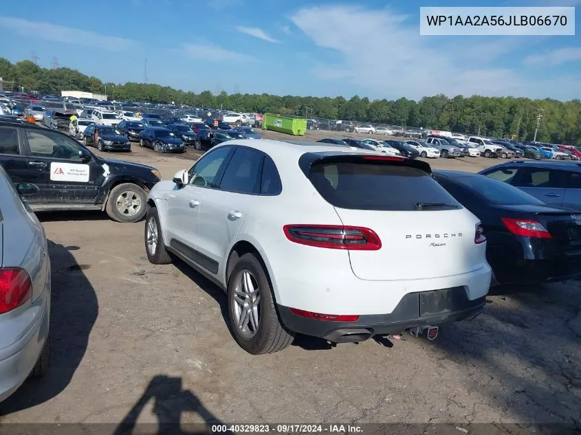 2018 Porsche Macan VIN: WP1AA2A56JLB06670 Lot: 40329823