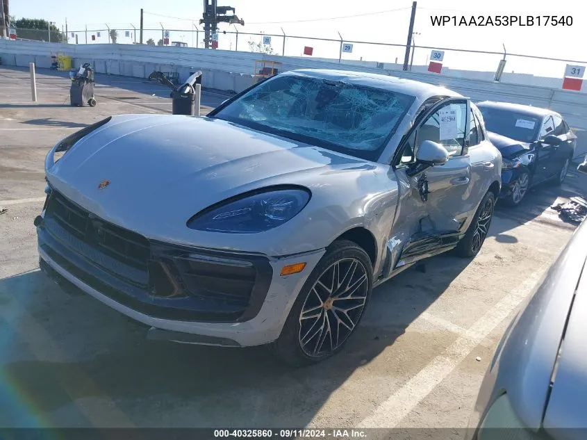 2023 Porsche Macan T VIN: WP1AA2A53PLB17540 Lot: 40325860