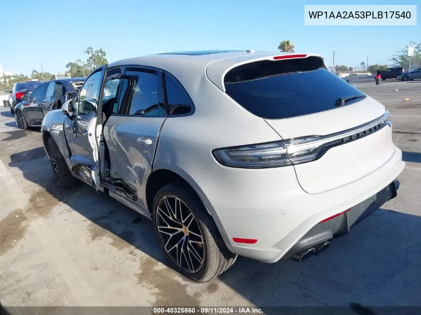 2023 Porsche Macan T VIN: WP1AA2A53PLB17540 Lot: 40325860