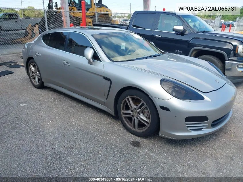 2010 Porsche Panamera 4S VIN: WP0AB2A72AL065731 Lot: 40349081