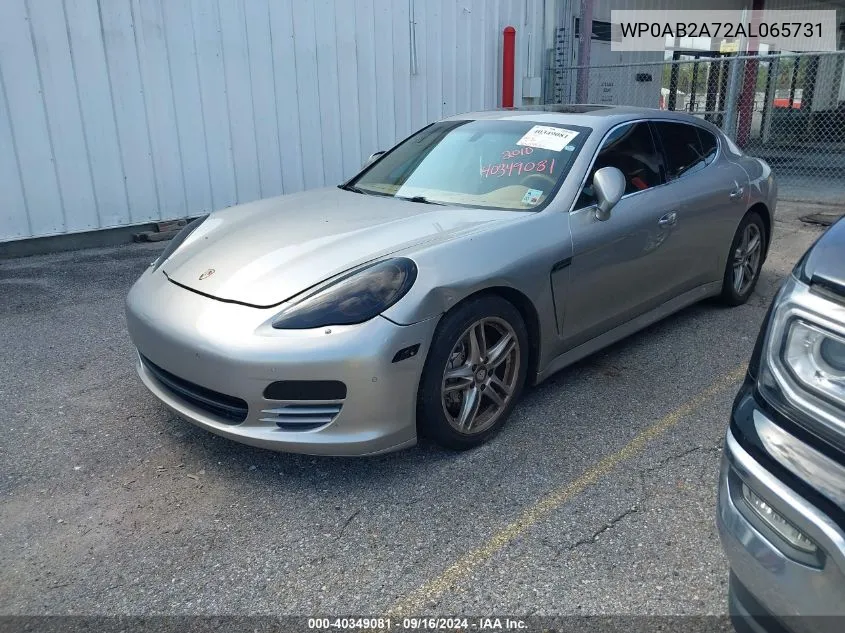 2010 Porsche Panamera 4S VIN: WP0AB2A72AL065731 Lot: 40349081