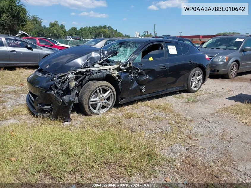 2011 Porsche Panamera 4 VIN: WP0AA2A78BL010642 Lot: 40278040