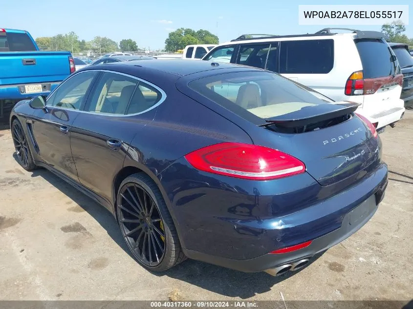 2014 Porsche Panamera 4S VIN: WP0AB2A78EL055517 Lot: 40317360