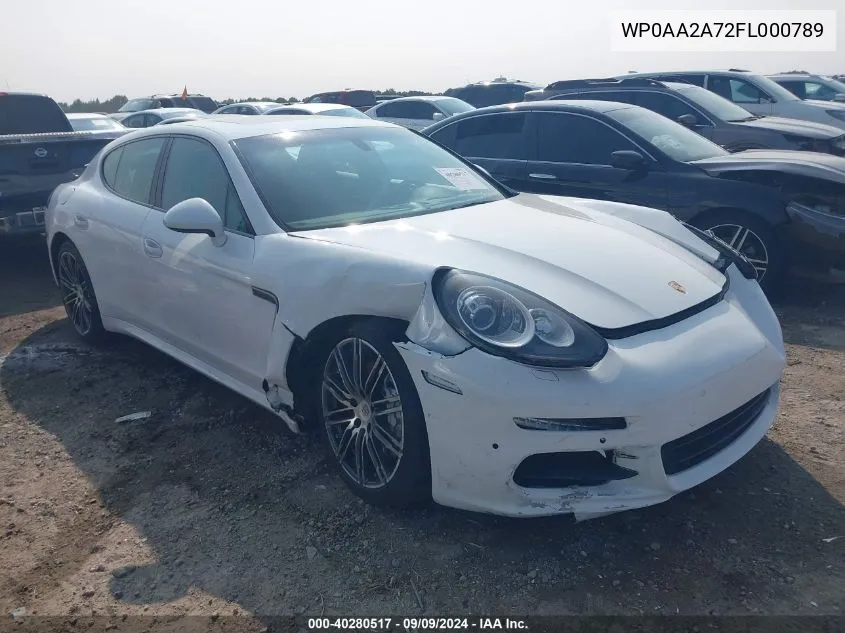 2015 Porsche Panamera 4 VIN: WP0AA2A72FL000789 Lot: 40280517