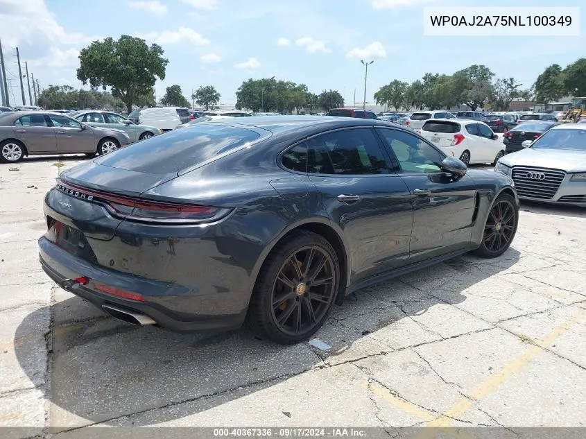 2022 Porsche Panamera 4/4 Platinum Edition/Platinum Edition VIN: WP0AJ2A75NL100349 Lot: 40367336