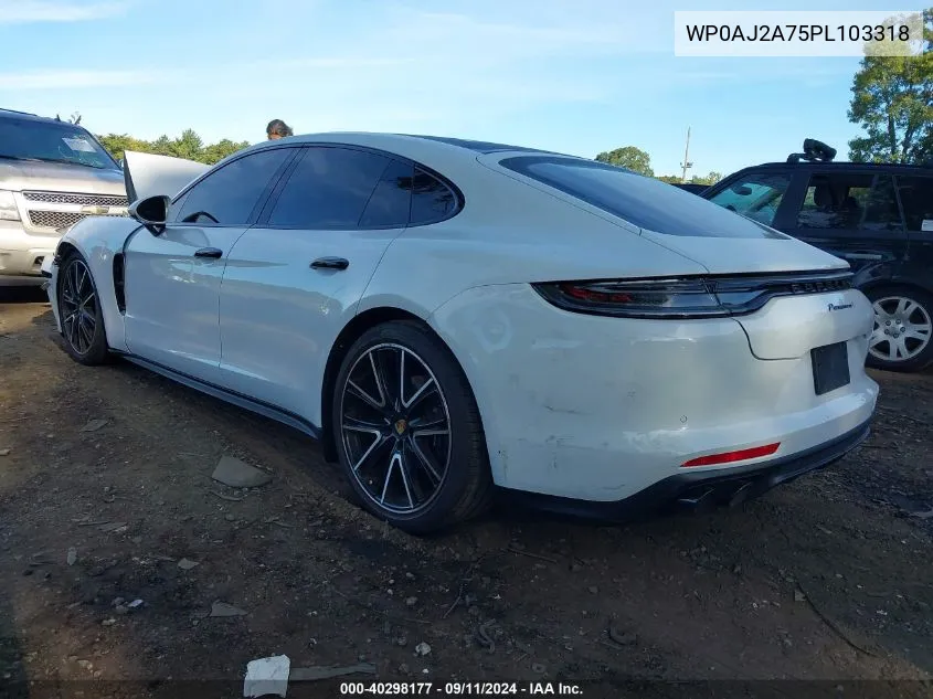 2023 Porsche Panamera Platinum Edition/4/4 Plat VIN: WP0AJ2A75PL103318 Lot: 40298177