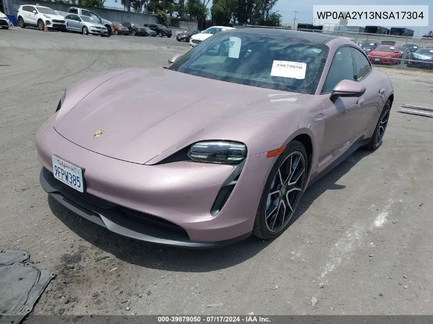 2022 Porsche Taycan VIN: WP0AA2Y13NSA17304 Lot: 39879050