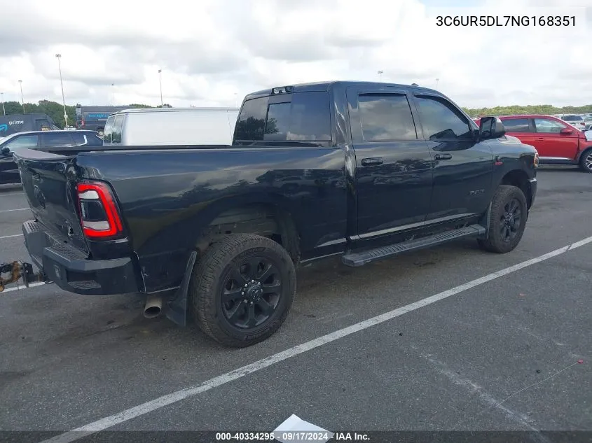 2022 Ram 2500 Big Horn 4X4 6'4 Box VIN: 3C6UR5DL7NG168351 Lot: 40334295