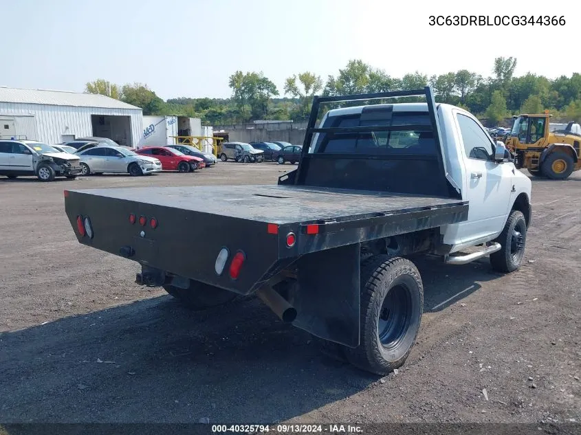 2012 Ram 3500 Slt VIN: 3C63DRBL0CG344366 Lot: 40325794