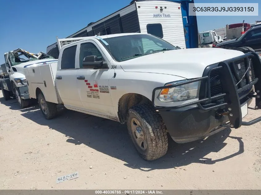 2018 Ram 3500 Tradesman 4X4 8' Box VIN: 3C63R3GJ9JG393150 Lot: 40336785