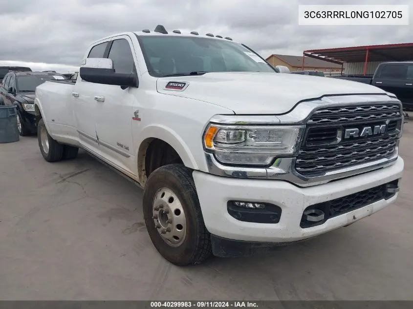 2022 Ram 3500 Limited VIN: 3C63RRRL0NG102705 Lot: 40299983