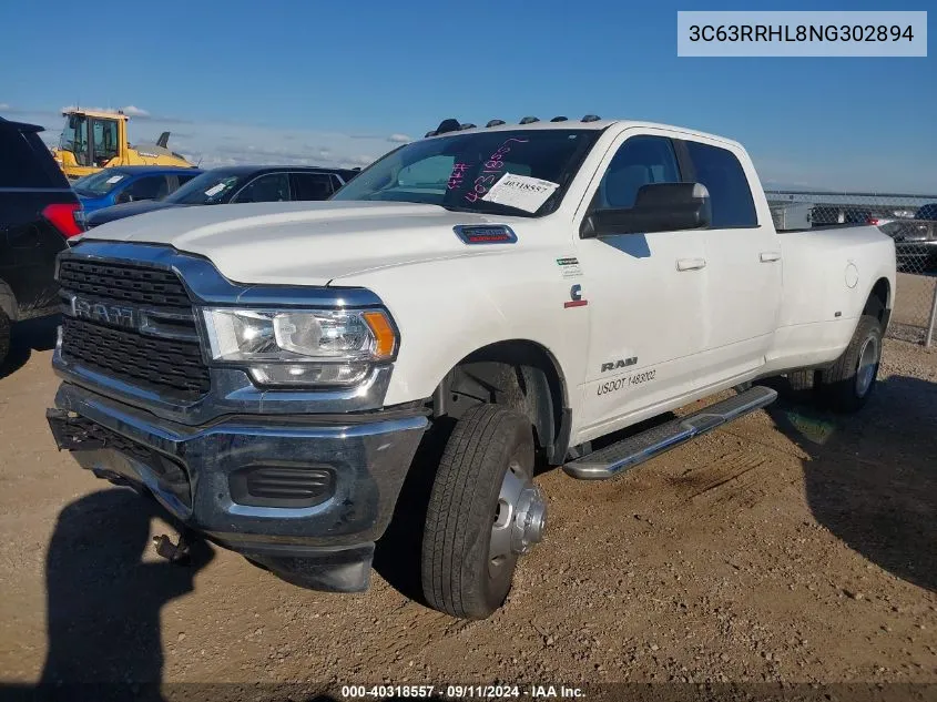 3C63RRHL8NG302894 2022 Ram 3500 Big Horn 4X4 8' Box