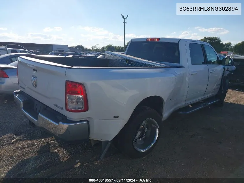 3C63RRHL8NG302894 2022 Ram 3500 Big Horn 4X4 8' Box