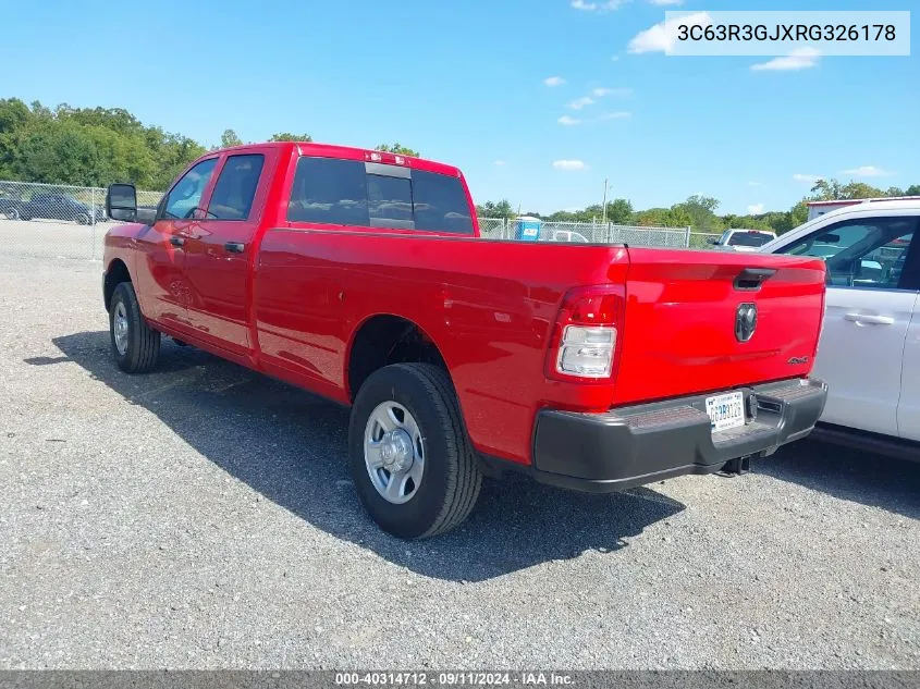 2024 Ram 3500 Tradesman 4X4 8' Box VIN: 3C63R3GJXRG326178 Lot: 40314712