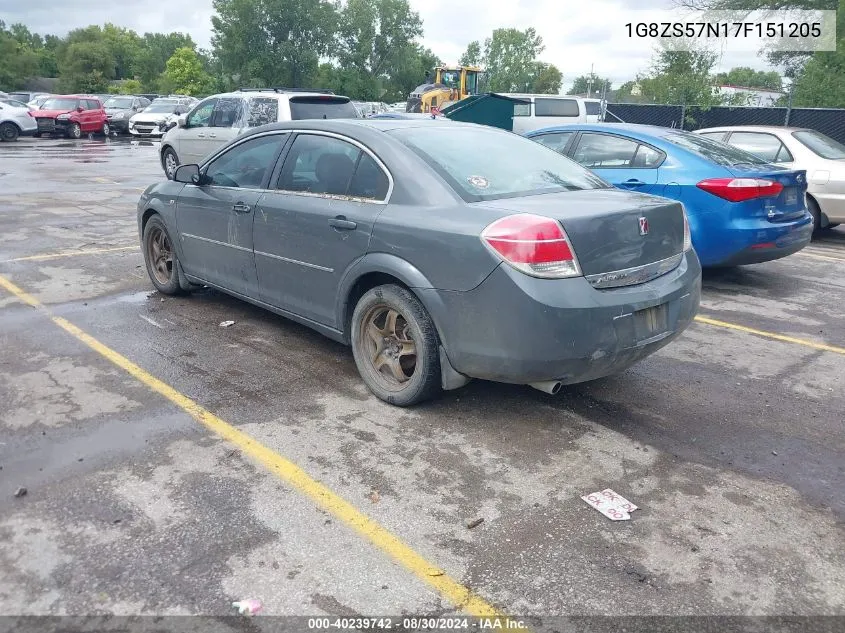 2007 Saturn Aura Xe VIN: 1G8ZS57N17F151205 Lot: 40239742