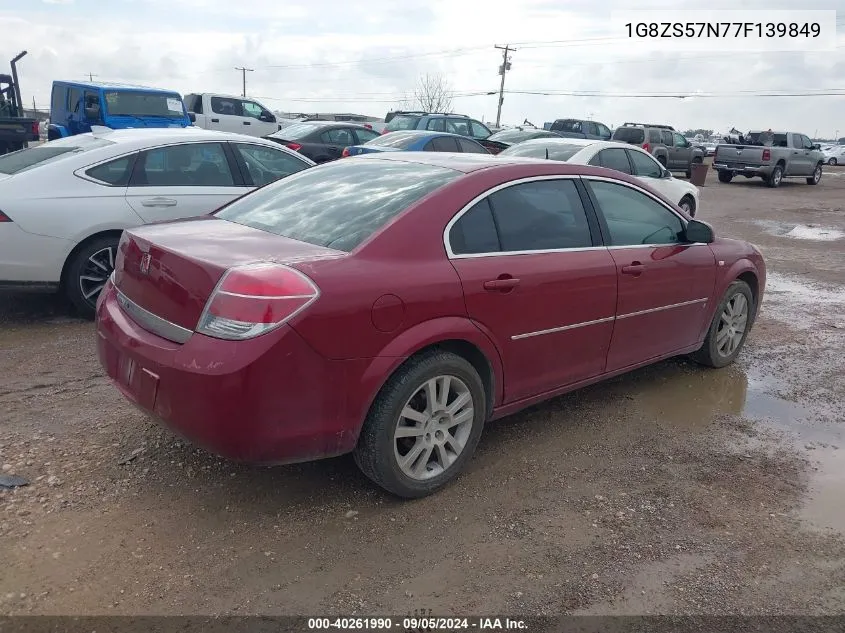 2007 Saturn Aura Xe VIN: 1G8ZS57N77F139849 Lot: 40261990