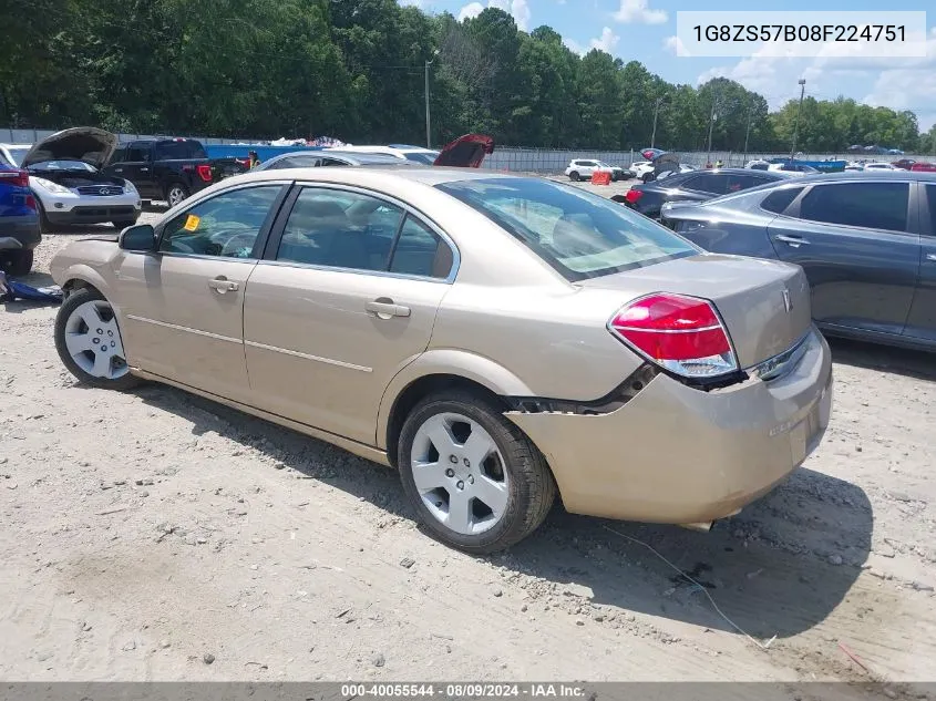 2008 Saturn Aura Xe VIN: 1G8ZS57B08F224751 Lot: 40055544