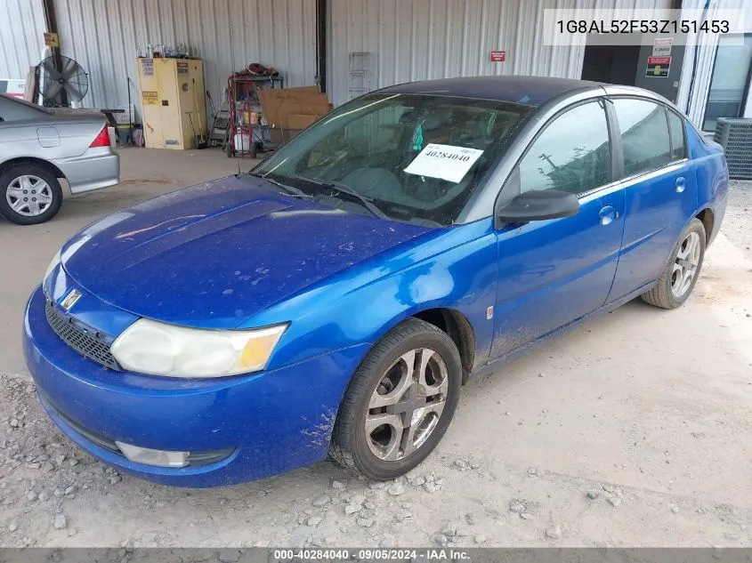 2003 Saturn Ion Ion 3 VIN: 1G8AL52F53Z151453 Lot: 40284040