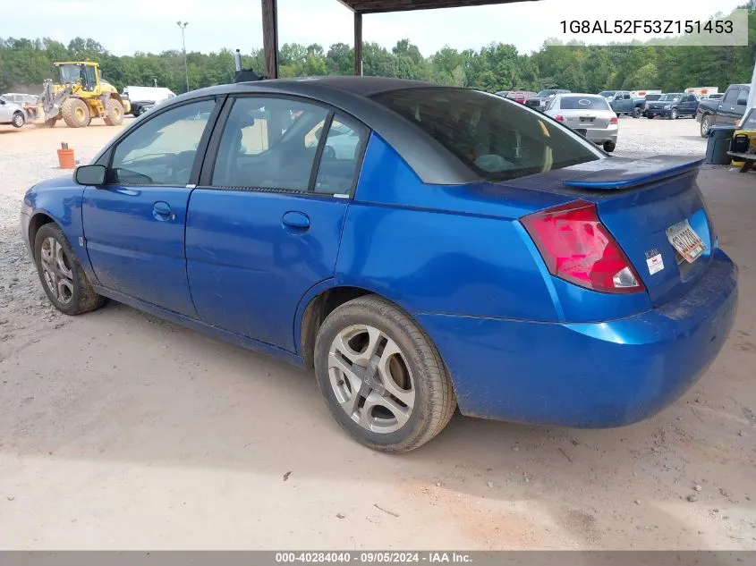 2003 Saturn Ion Ion 3 VIN: 1G8AL52F53Z151453 Lot: 40284040