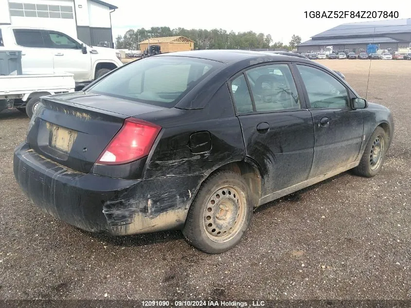 2004 Saturn Ion Sedan VIN: 1G8AZ52F84Z207840 Lot: 12091090