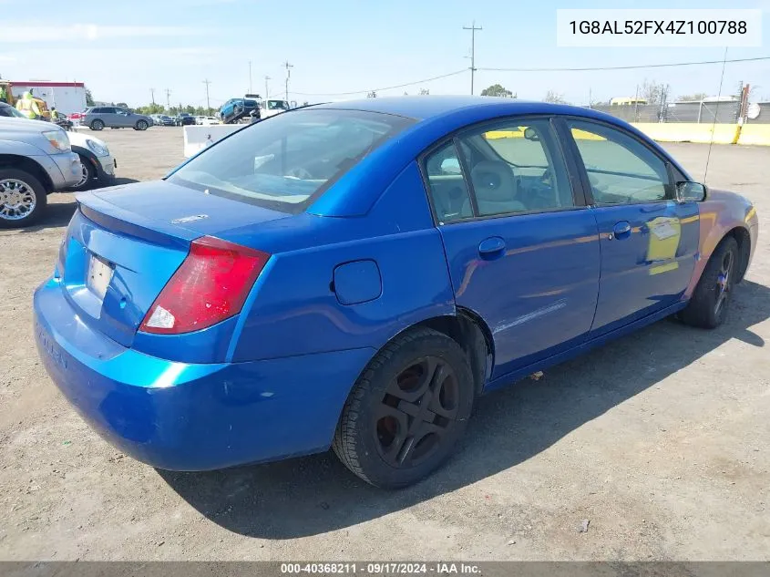 2004 Saturn Ion 3 VIN: 1G8AL52FX4Z100788 Lot: 40368211