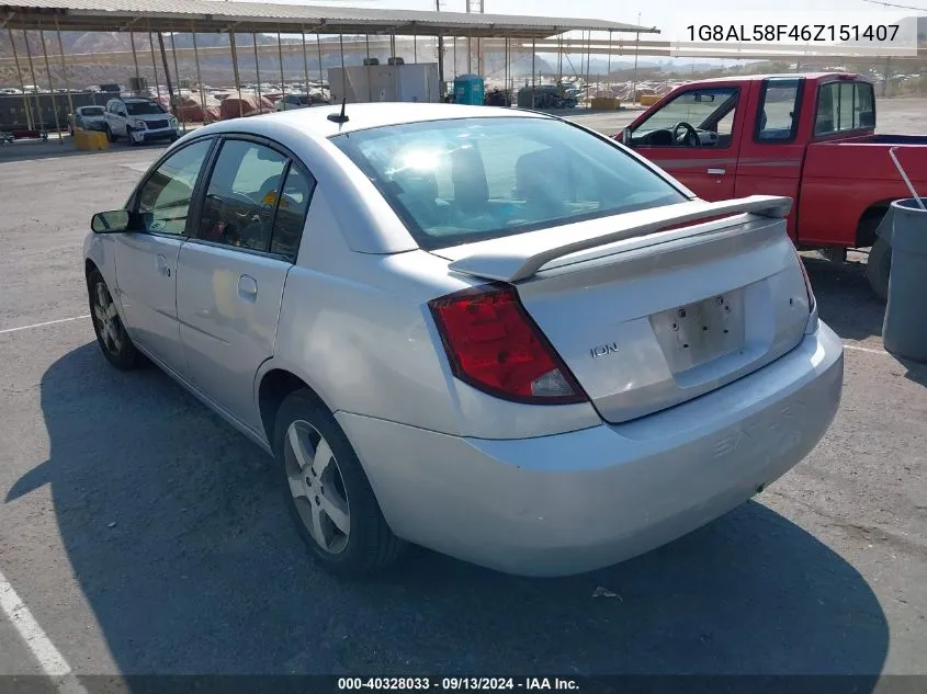 2006 Saturn Ion 3 VIN: 1G8AL58F46Z151407 Lot: 40328033