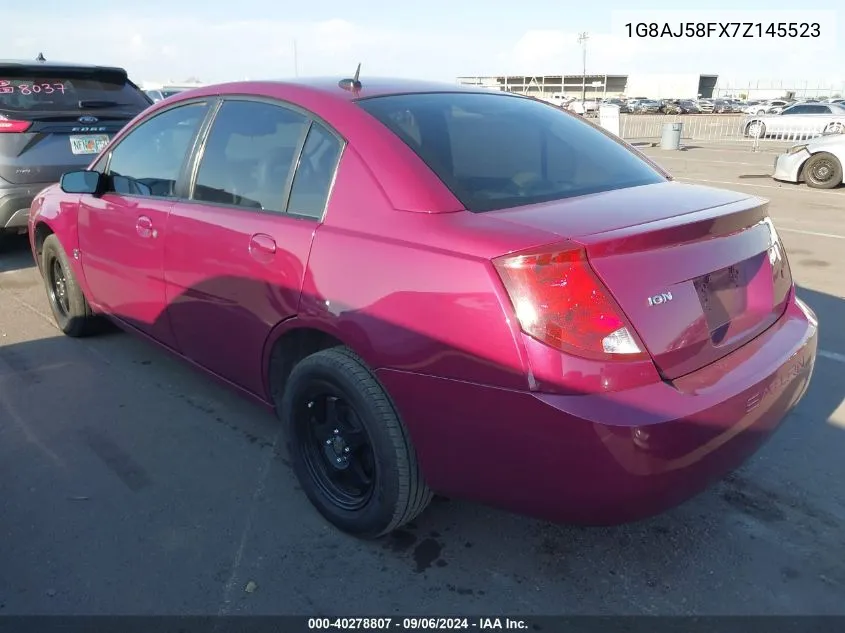 2007 Saturn Ion 2 VIN: 1G8AJ58FX7Z145523 Lot: 40278807