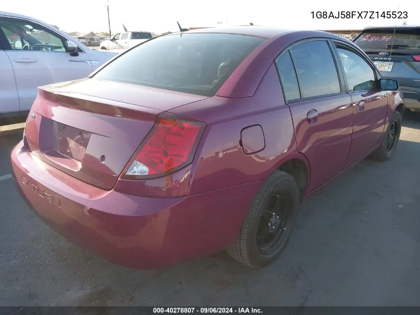 2007 Saturn Ion 2 VIN: 1G8AJ58FX7Z145523 Lot: 40278807