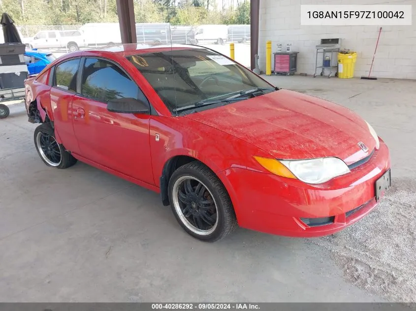 2007 Saturn Ion 2 VIN: 1G8AN15F97Z100042 Lot: 40286292