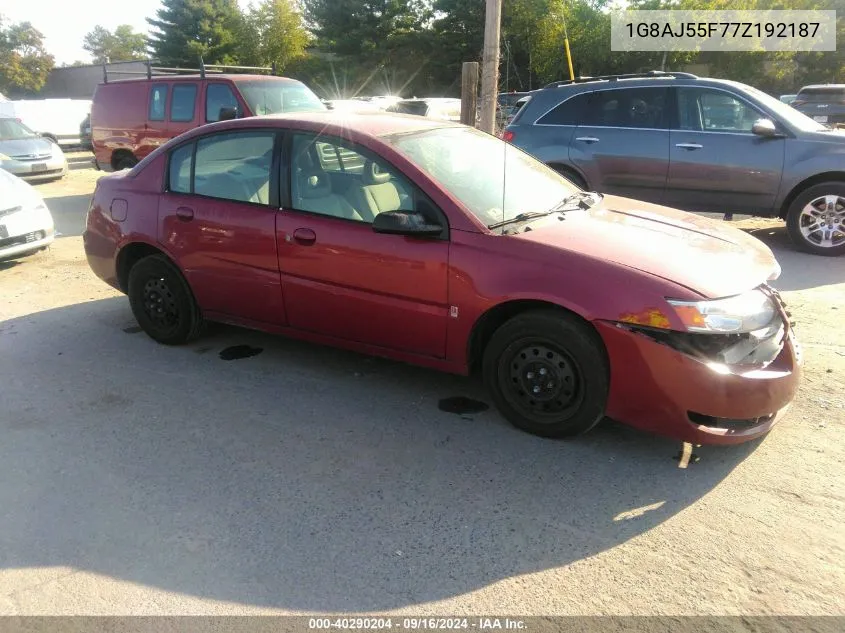 2007 Saturn Ion Level 2 VIN: 1G8AJ55F77Z192187 Lot: 40290204