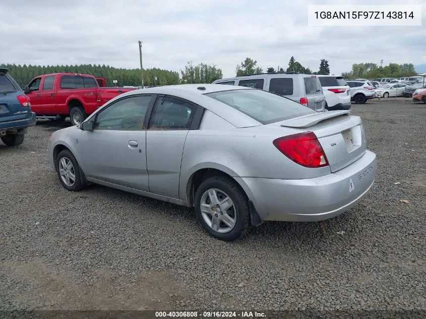 2007 Saturn Ion 2 VIN: 1G8AN15F97Z143814 Lot: 40306808