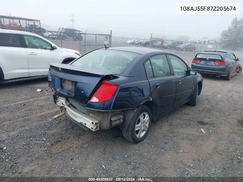 2007 Saturn Ion Level 2 VIN: 1G8AJ55F87Z205674 Lot: 40309837