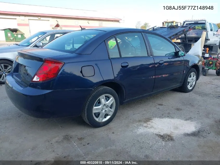 2007 Saturn Ion 2 VIN: 1G8AJ55F77Z148948 Lot: 40320815