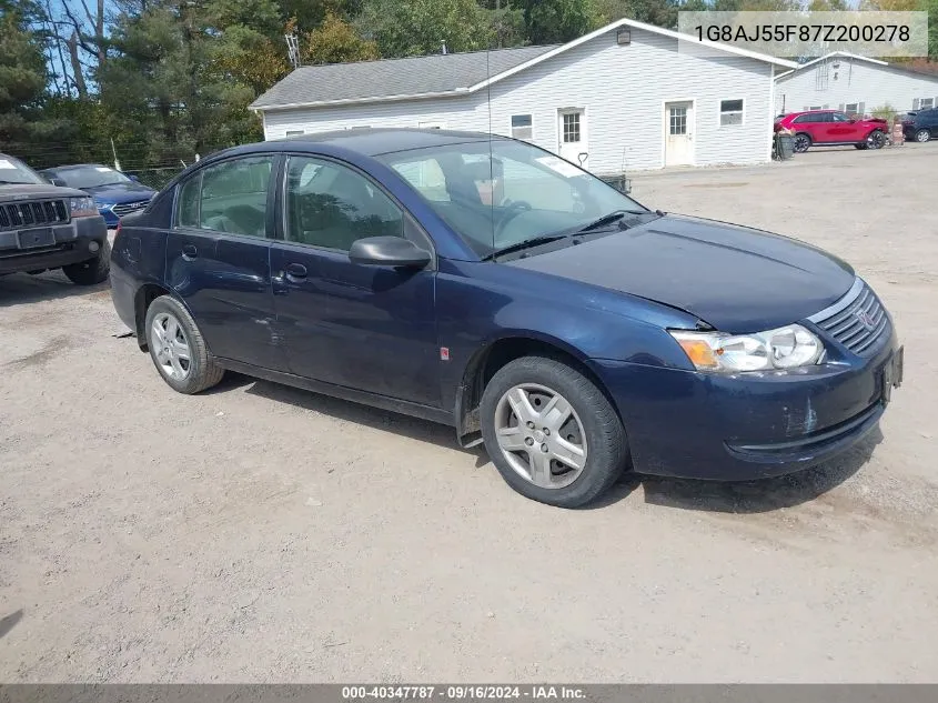 1G8AJ55F87Z200278 2007 Saturn Ion 2