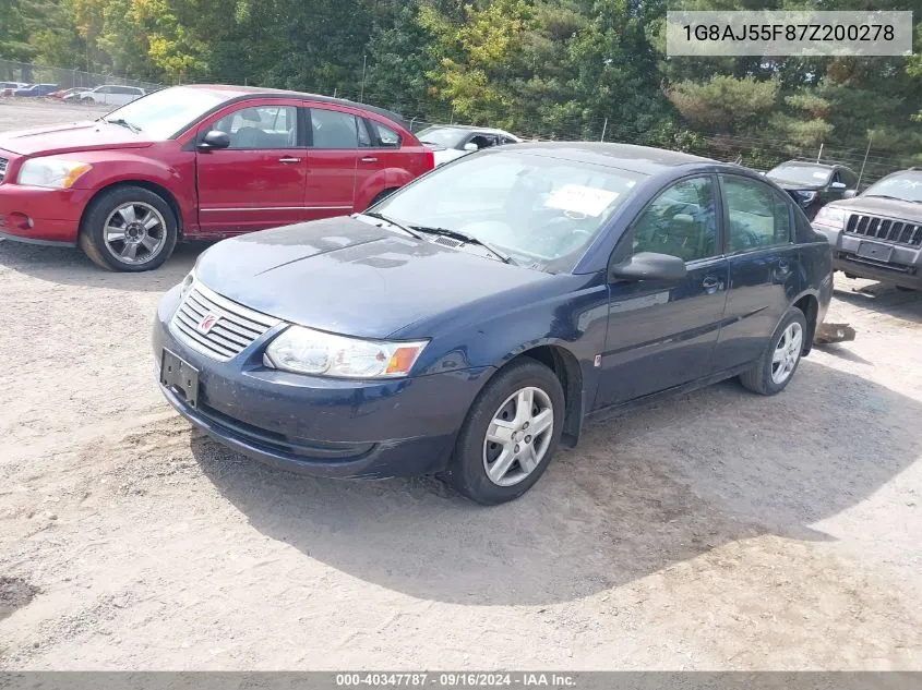 2007 Saturn Ion 2 VIN: 1G8AJ55F87Z200278 Lot: 40347787