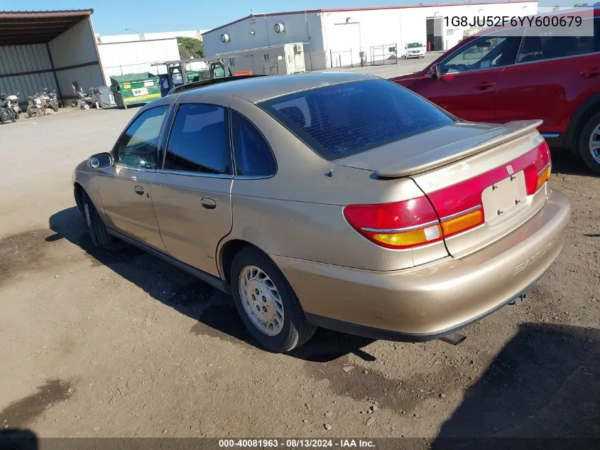 2000 Saturn Ls1 VIN: 1G8JU52F6YY600679 Lot: 40081963