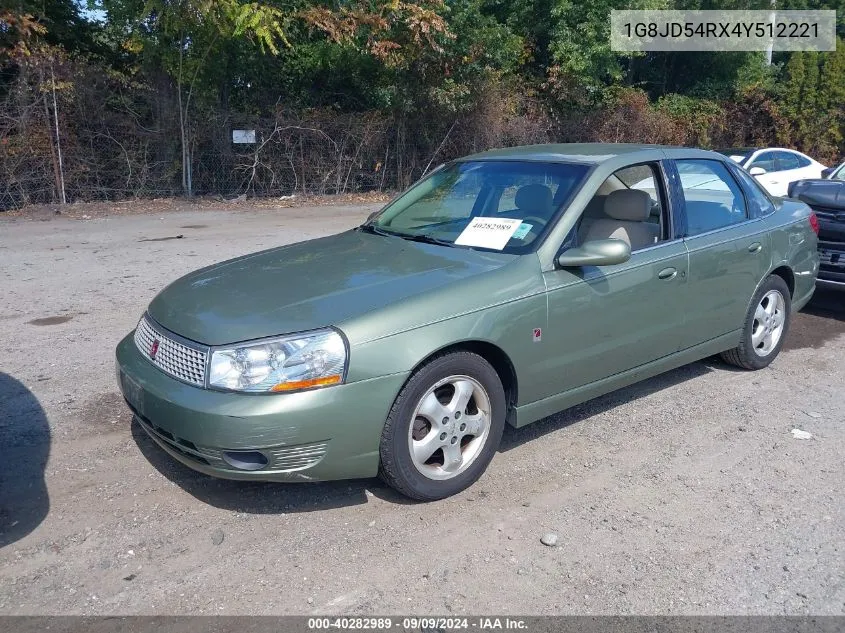 2004 Saturn L300 2 VIN: 1G8JD54RX4Y512221 Lot: 40282989