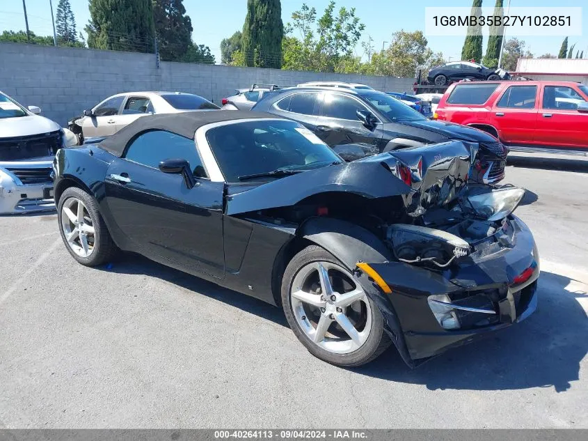 2007 Saturn Sky VIN: 1G8MB35B27Y102851 Lot: 40264113