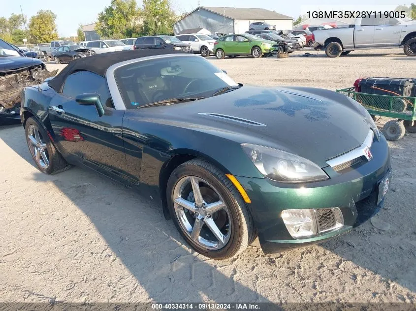 2008 Saturn Sky Redline VIN: 1G8MF35X28Y119005 Lot: 40334314