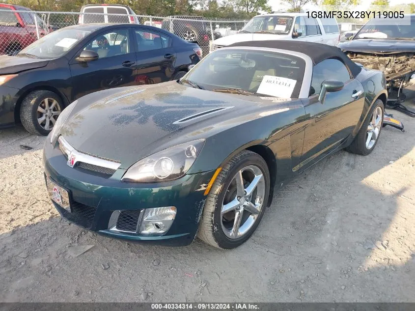 2008 Saturn Sky Redline VIN: 1G8MF35X28Y119005 Lot: 40334314