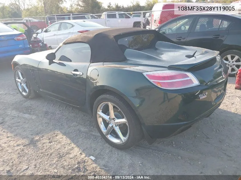 2008 Saturn Sky Redline VIN: 1G8MF35X28Y119005 Lot: 40334314