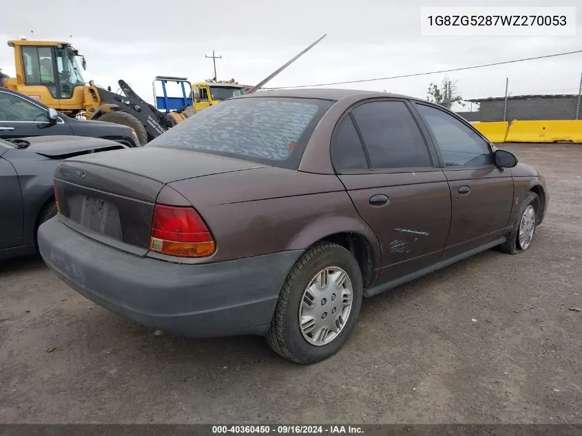 1998 Saturn Sl1 VIN: 1G8ZG5287WZ270053 Lot: 40360450