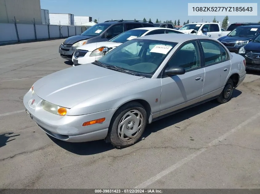 2000 Saturn Sl2 VIN: 1G8ZK5277YZ185643 Lot: 39831423