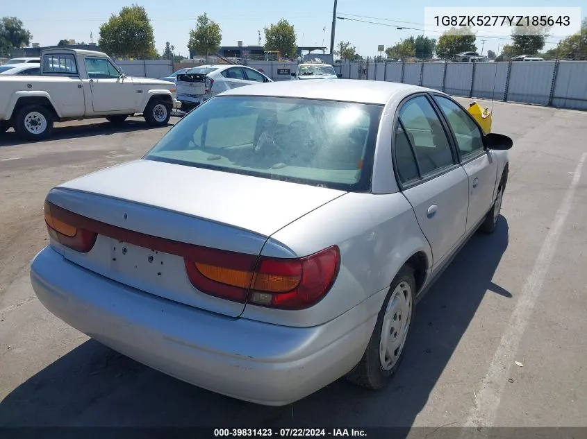 2000 Saturn Sl2 VIN: 1G8ZK5277YZ185643 Lot: 39831423