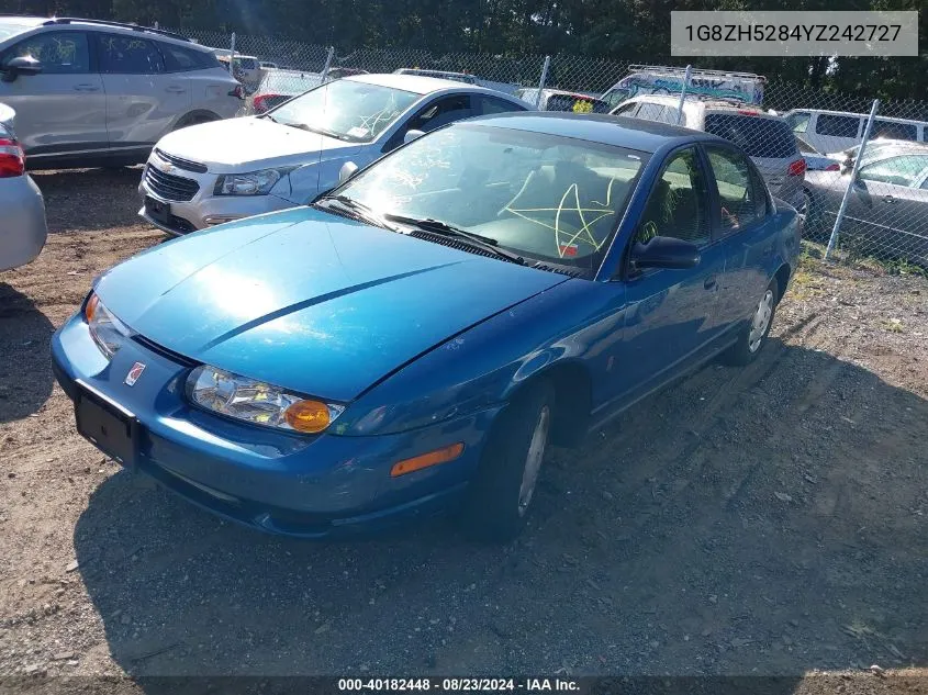 2000 Saturn Sl1 VIN: 1G8ZH5284YZ242727 Lot: 40182448