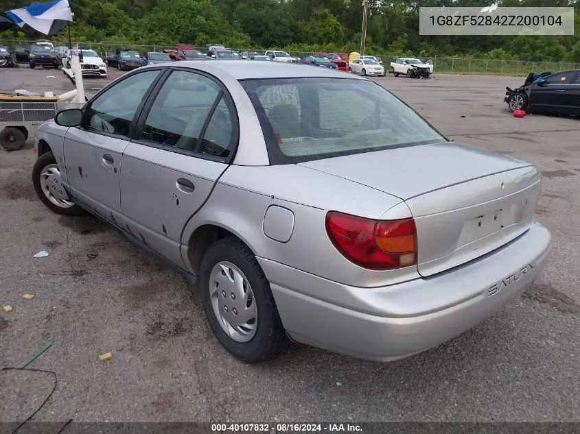 2002 Saturn Sl VIN: 1G8ZF52842Z200104 Lot: 40107832