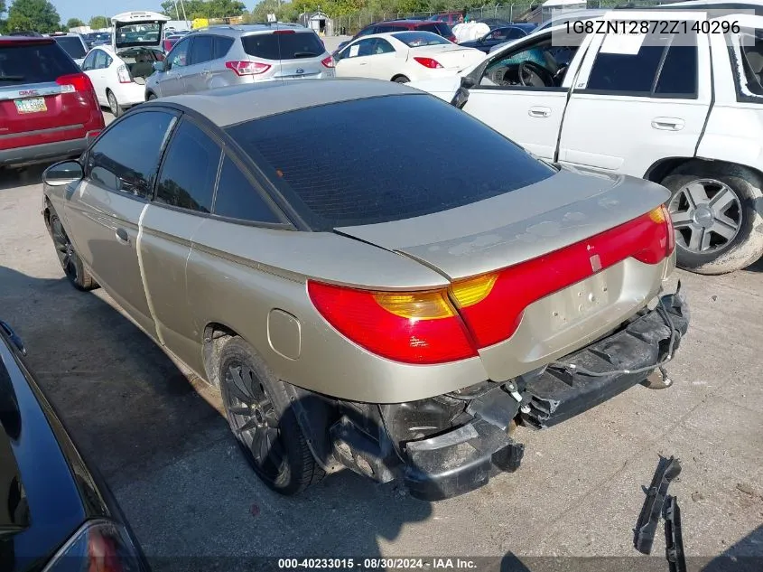 2002 Saturn S-Series Sc1 VIN: 1G8ZN12872Z140296 Lot: 40233015